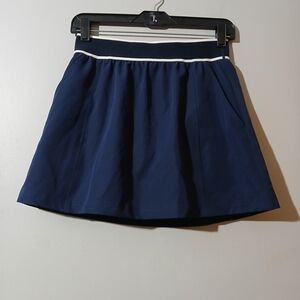 Navy Blue Kids Girl's  Skort Blue White Elastic Waist Tennis Active